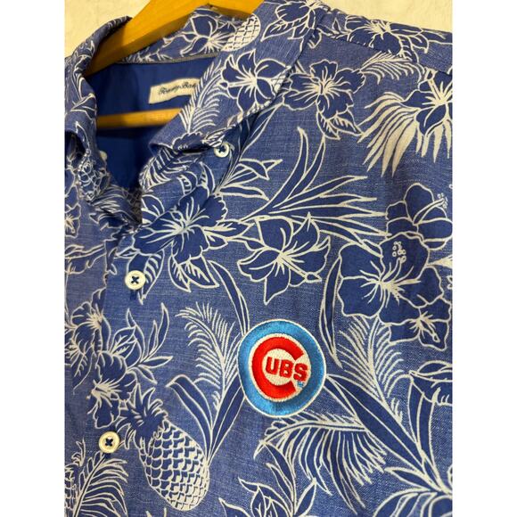 Cubs MLB x Tommy Bahama Lot of 2 Blue Tropical Baseball Button Down Shirts XXL - Picture 5 of 16